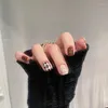 Falsas Nails 10 unids / set Cubierta completa Presione en DIY Parche hecho a mano puro Extraíble Diamante falso Tartán corto