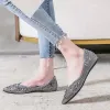 Flats Bling Rhinestone Women Shoes 2023 Summer Punted Plaps Flaers Filit Crystal Slip sulle scarpe da donna Zapatos Mujer WSH4866