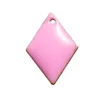 Pendentifs DoreenBeads mode cuivre émaillé paillettes charmes losange émail rose pendentifs pour la fabrication de bijoux à bricoler soi-même 16mm X 11mm 10 pièces