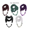 Foulards 2/3 Polyester perles uniques pendentif écharpe collier accessoire de mode colliers cadeaux faciles à porter