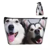 Sacs à cosmétiques Husky Trapézoïdal Portable Maquillage Sac de rangement quotidien Étui pour bijoux de toilette de voyage