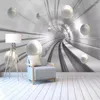Sfondi Carta da parati personalizzata Po Moderna astratta Tunnel Spazio Sfera 3D Sfondo Carta da parati Soggiorno Camera da letto Decorazioni per la casa