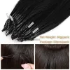 Extensions Snoilite Microlink Extensions de cheveux 8D Extensions de cheveux naturels cheveux humains 50pcs Micro anneau brun Micro lien Extension de boucle de cheveux