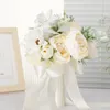 Fiori decorativi Bouquet da sposa Decorazione della casa Simulazione di matrimonio Stile coreano Outdoor Artificial Rose Artigianato Decor Garden