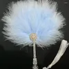 Decorative Figurines Vintage Feather Hand Fan 1920S Renaissance Accessories Costume Dancing Show Wedding Party Decorations For Women Girls