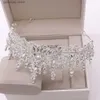 Tiaras barock retro kristall brud tiaras krona ros guld persika rhinestone prom diadem brud pannband bröllop hår tillbehör y240319