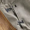 Herrbyxor röda marin Dungaree Army Vintage Herringbone Men Overalls Workwear Loose Fit