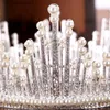 Diadèmes Couleur Argent Couronne De Mariage Cristal Strass Perle Couronne De Mariée Coiffure Roi Couronne Boule De Mariage Accessoires De Cheveux Bijoux Y240319