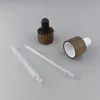 Storage Bottles 10pcs/lot Wooden Dropper Cap Essential Oil Bottle 18mm Real Dark Wood With Glass Pipette For Cosmetic Packaging