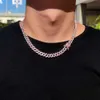 Iced Out Cuban Link Chain White Gold Filled Choker Halsband Tjock Miami Hip Hop Jewelry Basic For Mens Women