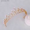 Tiaras New shiny bride crown fashion high-quality headdress womens wedding crown headdress Princess Birthday crown headdress Y240319