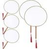 Decorative Figurines 5pcs DIY Blank Drawing Round Shaped Hand Fan Painting Fans Graffiti