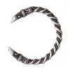 Bangle 1pc Viking Raven Tin Pulseira Pagan Crow Head Amigo Ano Presentes Pulseira Cuff