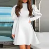 Podstawowe sukienki swobodne sukienki Turtleeck Women Spring Fashion Slim Lady Sukienka BOHO Sukienka 24319