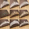 Tiaras moda kadın kristal kronlar tiara düğün saç aksesuarları taç gelin tiaras ve kronlar saç takılar düğün saç süsleri y240319