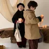 Cappotto invernale caldo neonate ragazzi bottoni più giacca imbottita spessa con cappuccio moda coreana bambini capispalla lunghi vestiti per bambini