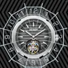 Наручные часы AESOP, мужские наручные часы с летающим турбийоном, градиентные часы с двойным полым циферблатом, супер сапфировые мужские механические часы с ручным заводом
