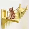 PLAFUETO Houten wandbrug met 2 vaste beugels Baars Mod Condo Kitty Activiteit Meubels Klimmer Boomtoren Kat Wolk Plankbord