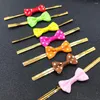 Parti Dekorasyonu 300 PCS Bow Tie Ambalaj Altın İplik Düğüm Bağlayıcı Şeker Bisküvi Torbası Sızdırmazlık Mühür Hediye Kutusu Dekor Malzemeleri