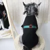 Tasarımcı yeni yaz pamuk oyuncak tişört siyah beyaz klasik mektup basılı köpek savaşır kısa kollu schnauzer evcil hayvan saf giyim