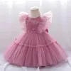 Girl Dresses Toddler Sequin Bow Dress Baptism 1st Birthday Princess For Baby Girls Clothe Tutu Lace Wedding Pageant