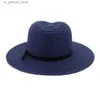 Chapeaux à large bord Chapeaux de seau Nouveau design Hommes Str Femmes Chapeau de soleil Style britannique Panama Église Jazz Chapeau Été Plage Vacances Chapeau Y240319