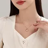 Söt Pearl Rabbit Moon Pendant Halsband för Lady Party Accessories Trendy 925 Sterling Silver Chain Women SMEEDDY SET 240305