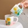 Mugs High Beauty Sunflower Home Breakfast Coffee Creative Ceramic Mug