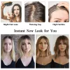 トッパー12インチレミーヒューマンヘアトッパーブロンド混合茶色の髪