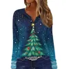 Camisetas femininas 2024 Natal boneco de neve camisa para mulheres 3d impresso camisetas top verão moda casual streetwear v-pescoço roupas femininas oversize