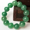 Bracelet de Jade naturel à brins, perle de Jades verte en cristal pour Couple porno pour hommes et femmes