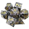 Solid Polyhedral Dice for Role Playing Resin Dragon Scale D Rpg Rol Pathfinder Board Game Gifts 7PCs 240312