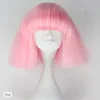 Synthetic Wigs Cosplay Wigs HAIRJOY Synthetic Hair Cosplay Wigs Straight Bob Short Dark Brown Silver Grey Dark Blonde Pink Green Blonde Black Custume Wig 240329