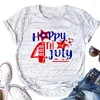 Women's T -skjortor 4 juli Skjorta Happy 2024 Freedom Patriotic Independence Day Family Graphic