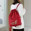 Borse da scuola Zaino con coulisse da donna con tasca con cerniera Borsa a tracolla per fitness Palestra sportiva multifunzionale con stampa floreale impermeabile