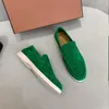 LP Loafers Mocasines Summer Walk Charms Suede Shoes For Men Sneakers Suede Leather Women Luxury Designers Högkvalitativ SLIP på lägenhetsklänning