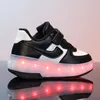 تشوه ponerait عجلتان متوهجان LED LED Roller Skate Shoe غير الرسمي للجنسين أحذية رياضية في الهواء الطلق