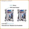 Stud EWYA Real 1 Carat Moissanite Diamante Brincos para Mulheres S925 Sterling Silver Banhado PT950 Brinco Ear Studs Fine JewelryC24319