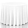 Table Cloth 10 Pcs 120'' Round Tablecloth Polyester For Home Wedding Restaurant Party White