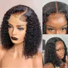 Synthetic Wigs Human Hair Short Curly BOB Wigs Deep Wave Transparent Lace Wig PrePlucked Bleached Knots Remy Front Lace Wig For Women Lace Wigs 240329