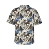 Casual overhemden voor heren Rennend paard Hawaiiaans overhemd Heren Strand Blauw Grijs Plaid Korte mouw Street Style Op maat DIY Cool Oversize blouses