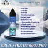 Originele Breze Stiik Fit 6000 Bladerdeeg Wegwerp E-sigaretten 0,8 ohm Mesh Coil 15 ml Pod Oplaadbare elektronische sigaretten Verstelbare luchtstroom 2% 3% 5% Vape-pen