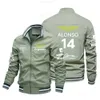 Jaquetas masculinas Aston Martin F1 Jacket 2024 14 Fernando Alonso Jack Van F1 Fórmula 1 Racing Suit Motocicleta Uniforme Jaqueta