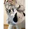 MBTI Pochacco Leuke Schoudertas Voor Vrouwen Cartoon Pluche Mode Pluizige Tote Casual Grote Capaciteit Kawaii Lolita Jk Rugzak