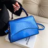 Shoulder Bags Women Messenger Bag Shiny PU Laser Crocodile Satchel Solid Color Flap Temperament Versatile For Leisure Travel Work