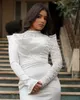 Lace Mermaid Wedding Dresses Long Sleeve High Neck Muslim Stain Bride Gown Vestidos de novia Soft Pearls Wedding Gown 2024