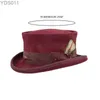 Hüte mit breiter Krempe, Vintage-Fedora-Hut für Party, Halloween, Gentleman, Jazz, Hut mit Distressed-Farbe, Kostümzubehör für Erwachsene, Karneval, 240319