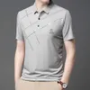 Mens Short Sleeved T-shirt Summer New Polo Shirt with a Half Collar Thin and Trendy for Middle-aged Young People Top 4bkf {category}