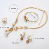 Ensemble de bijoux ensoleillés, boule porte-bonheur, boucles d'oreilles trois tons, collier, Bracelet, bague pour femmes, cadeau d'anniversaire de mariage, fête