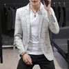 Högkvalitativa män Fashion Handsome Trend Business Blaze Casual Business Banquet Korean Version Slim-Fit Sackjacka Four Seasons 240313